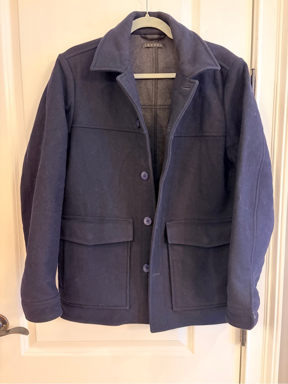 Theory Guntaar Erhart Wool Cashmere Field Jacket Navy Men’s Small Utility Coat